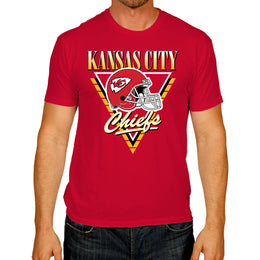 Kansas City Chiefs NFL Adult Retro Triangle Unisex T-Shirt - Red