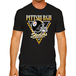 Pittsburgh Steelers NFL Adult Retro Triangle Unisex T-Shirt - Black