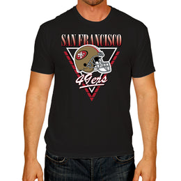 San Francisco 49ers NFL Adult Retro Triangle Unisex T-Shirt - Black