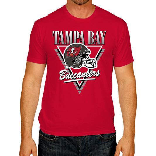 Tampa Bay Buccaneers NFL Adult Retro Triangle Unisex T-Shirt - Red