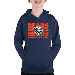 Chicago Bears NFL Youth Repeating Logo Football Fleece Hooded Sweatshirt - Navy