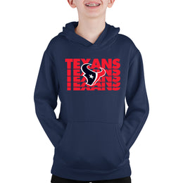 Houston Texans NFL Youth Repeating Logo Football Fleece Hooded Sweatshirt - Navy