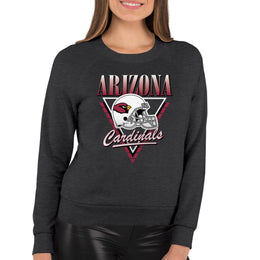 Arizona Cardinals NFL Womens Retro Triangle Slouchy Crewneck - Heather Charcoal