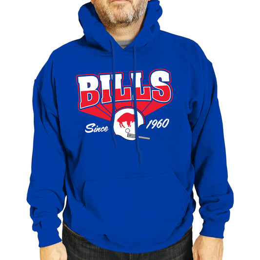 Buffalo Bills NFL Adult Unisex Vintage Block Ultra Soft Fleece Hooded Sweatshirt - Royal