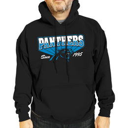 Carolina Panthers NFL Adult Unisex Vintage Block Ultra Soft Fleece Hooded Sweatshirt - Black