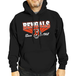 Cincinnati Bengals NFL Adult Unisex Vintage Block Ultra Soft Fleece Hooded Sweatshirt - Black