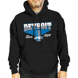 Detroit Lions NFL Adult Unisex Vintage Block Ultra Soft Fleece Hooded Sweatshirt - Black