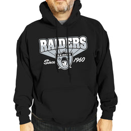 Las Vegas Raiders NFL Adult Unisex Vintage Block Ultra Soft Fleece Hooded Sweatshirt - Black