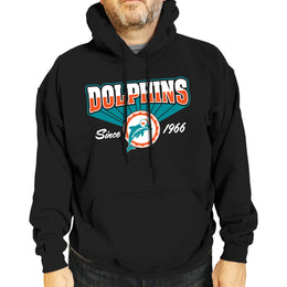 Miami Dolphins NFL Adult Unisex Vintage Block Ultra Soft Fleece Hooded Sweatshirt - Black