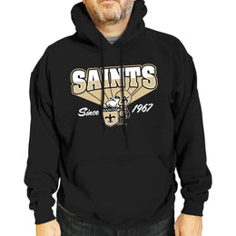 New Orleans Saints NFL Adult Unisex Vintage Block Ultra Soft Fleece Hooded Sweatshirt - Black