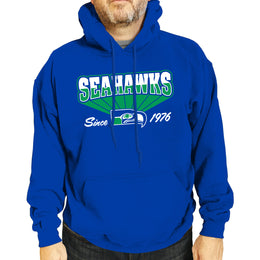 Seattle Seahawks NFL Adult Unisex Vintage Block Ultra Soft Fleece Hooded Sweatshirt - Royal