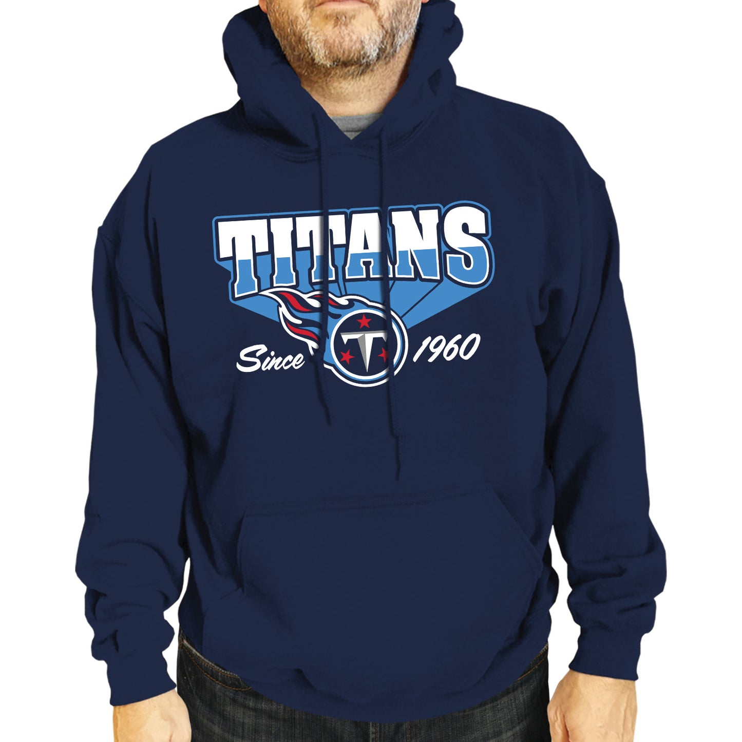 Tennessee Titans NFL Adult Unisex Vintage Block Ultra Soft Fleece Hooded Sweatshirt - Navy