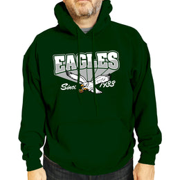 Philadelphia Eagles NFL Adult Unisex Vintage Block Ultra Soft Fleece Hooded Sweatshirt - Forest Green