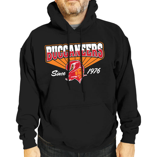 Tampa Bay Buccaneers NFL Adult Unisex Vintage Block Ultra Soft Fleece Hooded Sweatshirt - Black