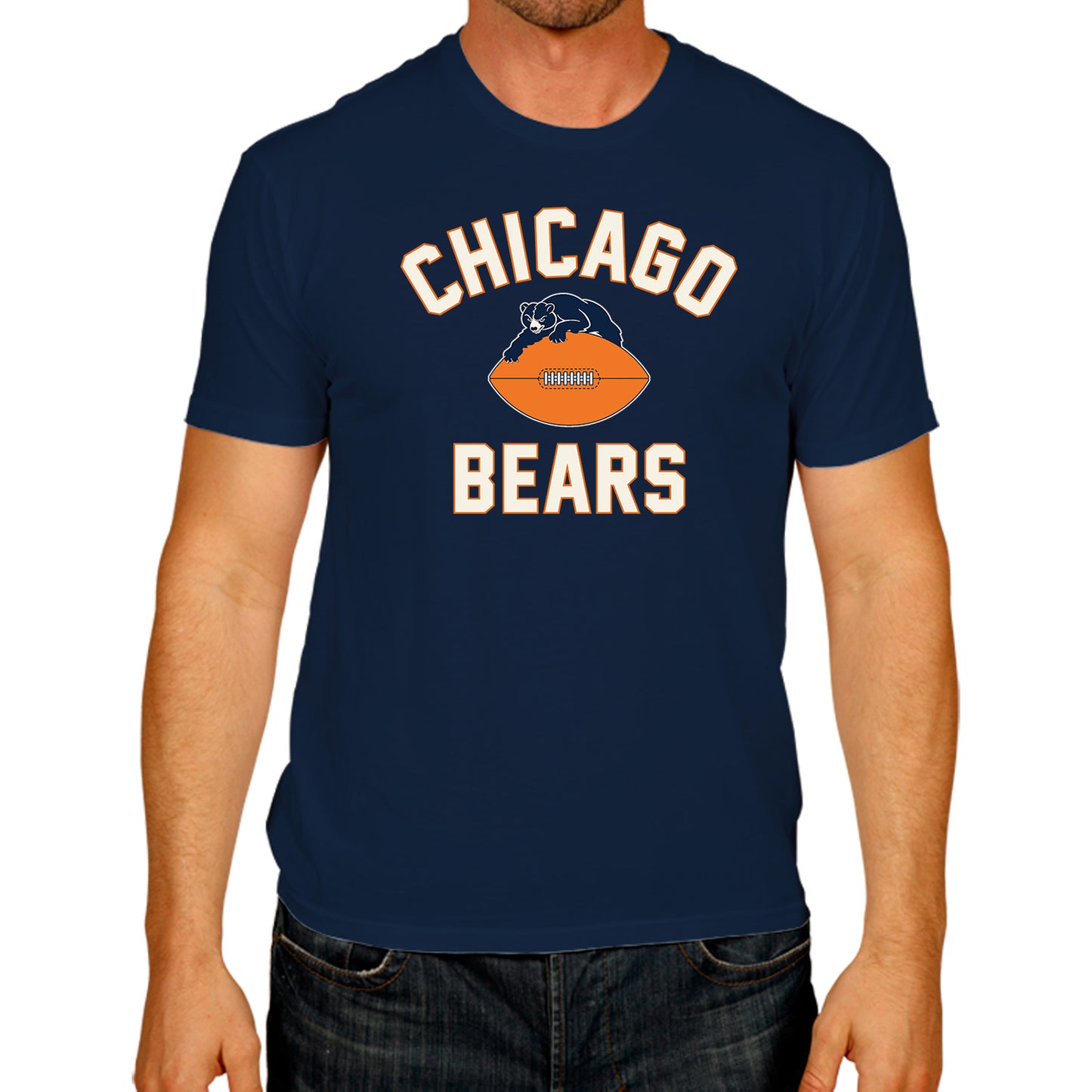 Chicago Bears NFL Adult Retro Gameday Unisex T-Shirt - Navy