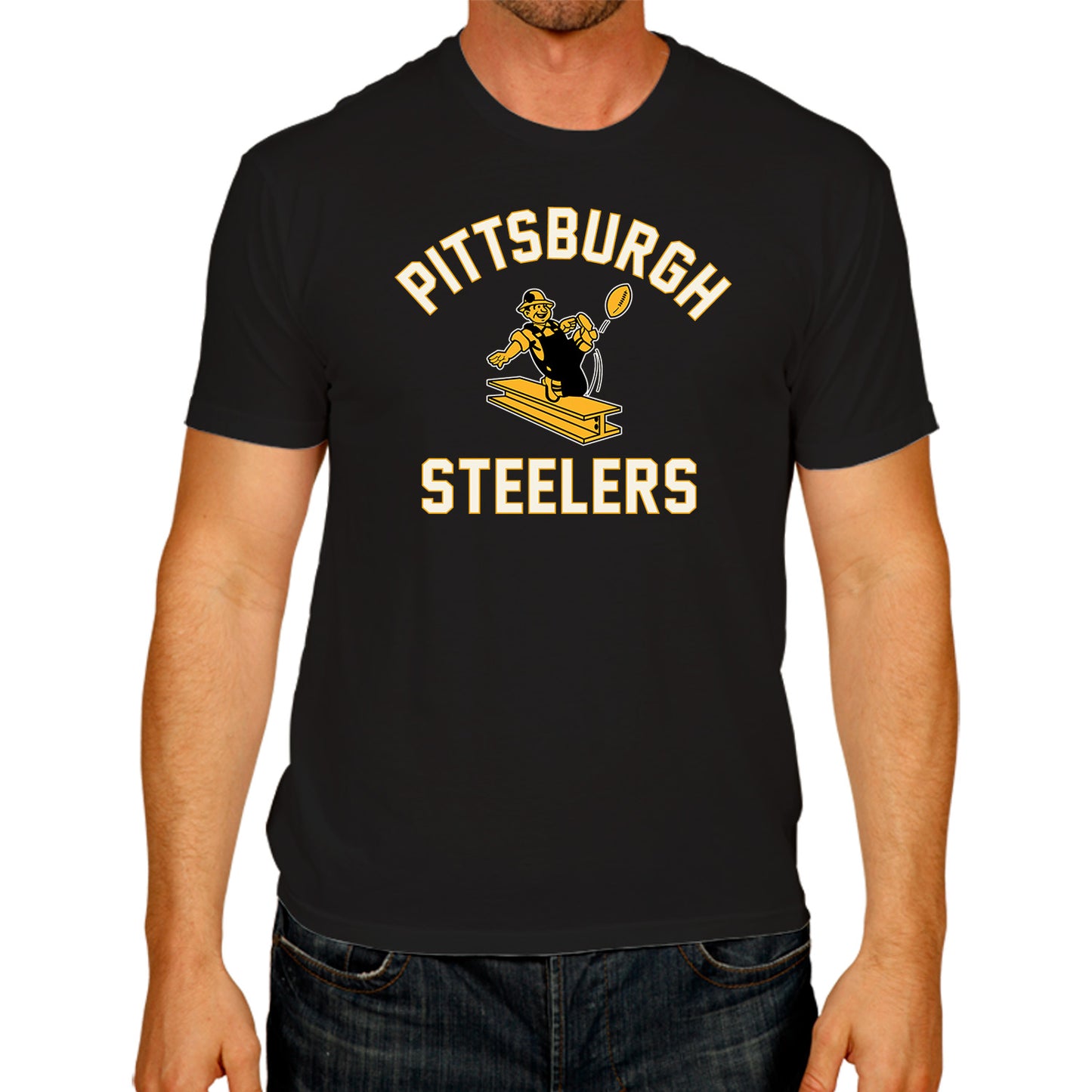 Pittsburgh Steelers NFL Adult Retro Gameday Unisex T-Shirt - Black