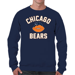 Chicago Bears NFL Adult Unisex Retro Gameday Ultra Soft Fleece Crewneck Sweatshirt - Navy