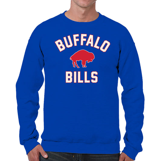 Buffalo Bills NFL Adult Unisex Retro Gameday Ultra Soft Fleece Crewneck Sweatshirt - Royal