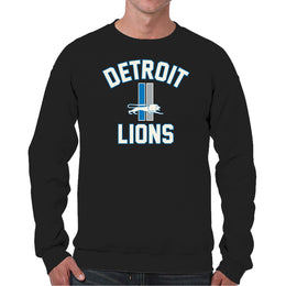 Detroit Lions NFL Adult Unisex Retro Gameday Ultra Soft Fleece Crewneck Sweatshirt - Black