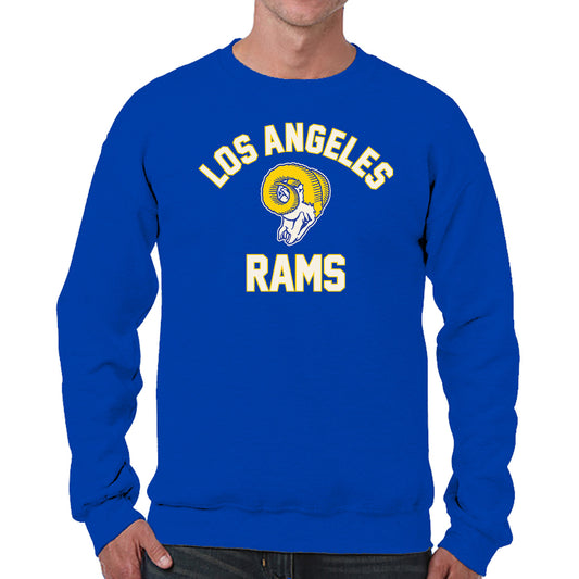 Los Angeles Rams NFL Adult Unisex Retro Gameday Ultra Soft Fleece Crewneck Sweatshirt - Royal