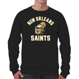 New Orleans Saints NFL Adult Unisex Retro Gameday Ultra Soft Fleece Crewneck Sweatshirt - Black