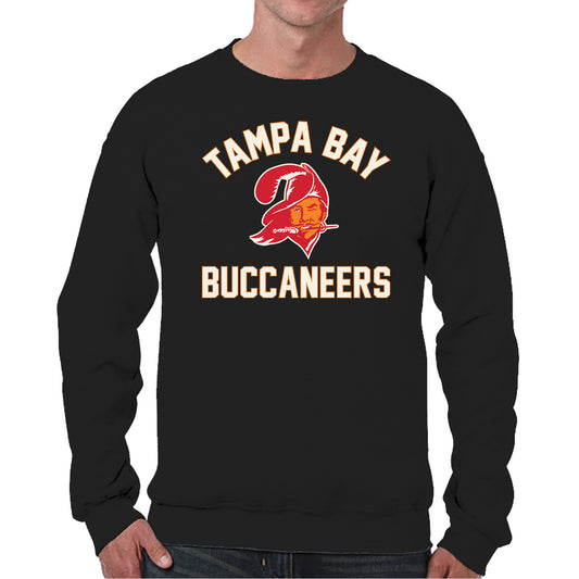 Tampa Bay Buccaneers NFL Adult Unisex Retro Gameday Ultra Soft Fleece Crewneck Sweatshirt - Black