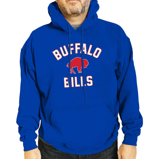 Buffalo Bills NFL Adult Unisex Retro Gameday Ultra Soft Fleece Hooded Sweatshirt - Royal