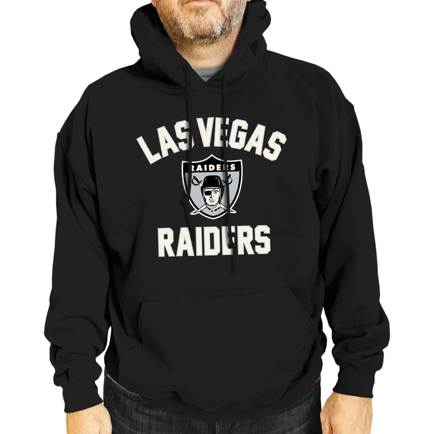 Las Vegas Raiders NFL Adult Unisex Retro Gameday Ultra Soft Fleece Hooded Sweatshirt - Black