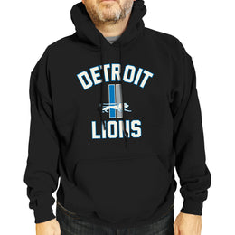 Detroit Lions NFL Adult Unisex Retro Gameday Ultra Soft Fleece Hooded Sweatshirt - Black