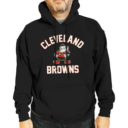 Cleveland Browns NFL Adult Unisex Retro Gameday Ultra Soft Fleece Hooded Sweatshirt - Black