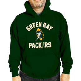 Green Bay Packers NFL Adult Unisex Retro Gameday Ultra Soft Fleece Hooded Sweatshirt - Forest Green