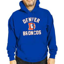 Denver Broncos NFL Adult Unisex Retro Gameday Ultra Soft Fleece Hooded Sweatshirt - Royal