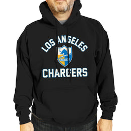 Los Angeles Chargers NFL Adult Unisex Retro Gameday Ultra Soft Fleece Hooded Sweatshirt - Black