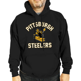 Pittsburgh Steelers NFL Adult Unisex Retro Gameday Ultra Soft Fleece Hooded Sweatshirt - Black