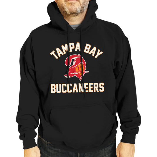 Tampa Bay Buccaneers NFL Adult Unisex Retro Gameday Ultra Soft Fleece Hooded Sweatshirt - Black