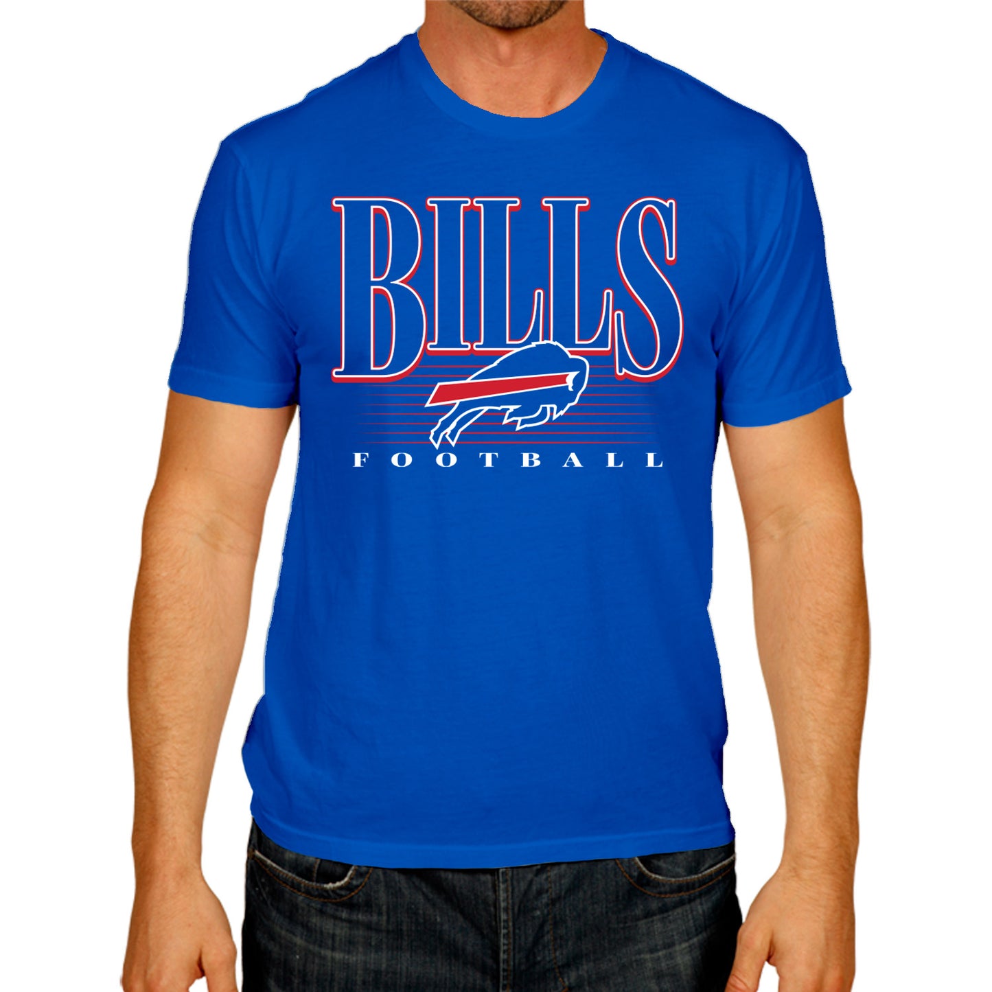 Buffalo Bills NFL Adult Overtime Blueprint Tag-Less T-Shirt - Royal