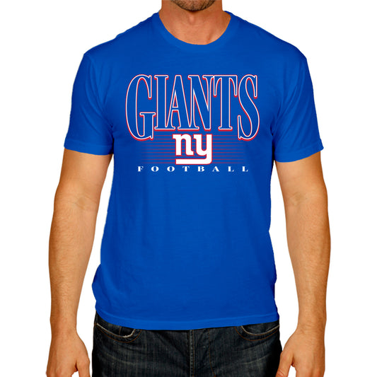 New York Giants NFL Adult Overtime Blueprint Tag-Less T-Shirt - Royal