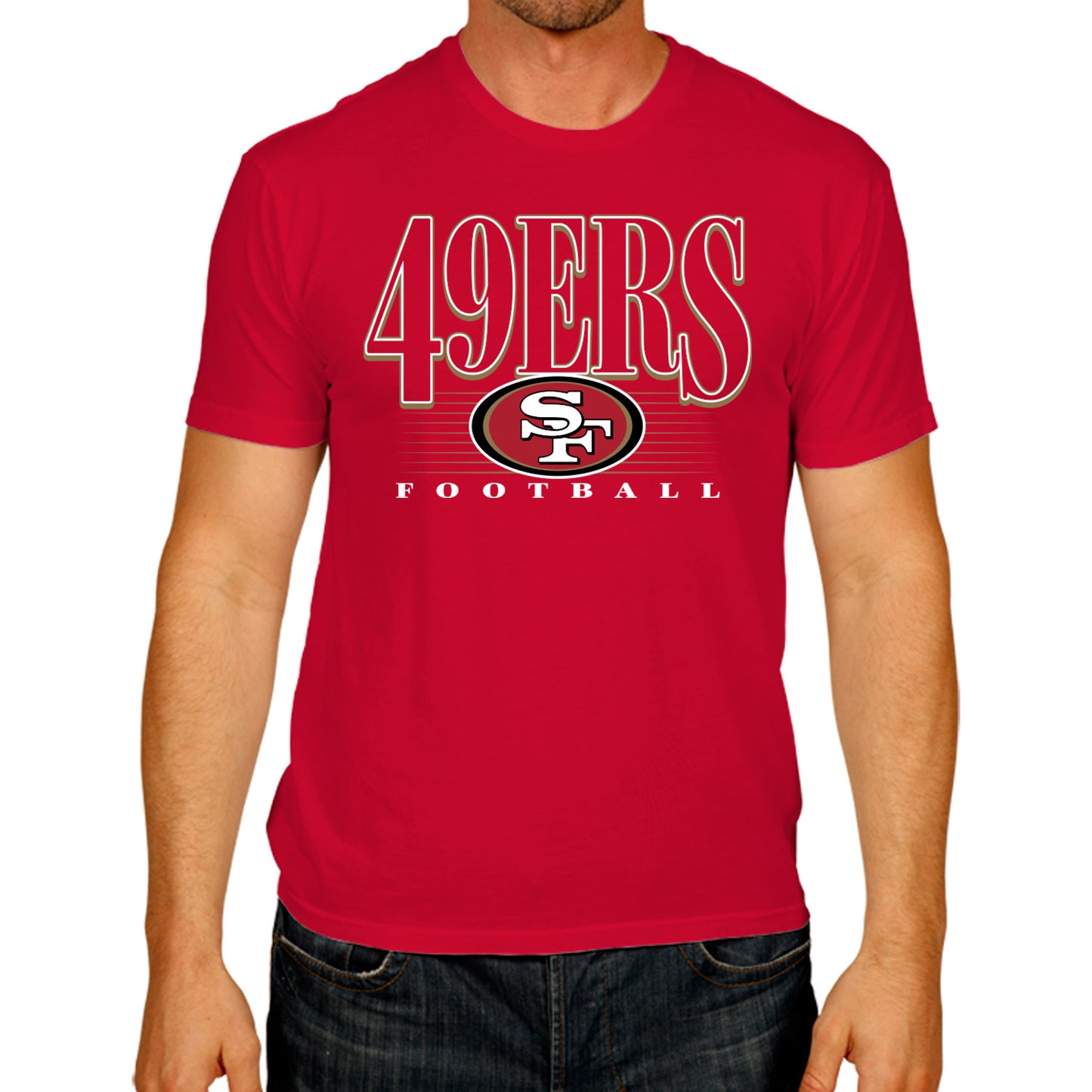 San Francisco 49ers NFL Adult Overtime Blueprint Tag-Less T-Shirt - Red