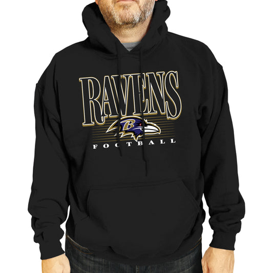 Baltimore Ravens NFL Adult Unisex Overtime Blueprint Soft Fleece Hooded Sweatshirt - Black