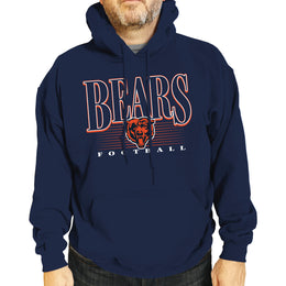 Chicago Bears NFL Adult Unisex Overtime Blueprint Soft Fleece Hooded Sweatshirt - Navy