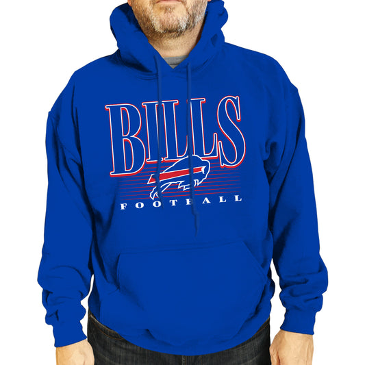 Buffalo Bills NFL Adult Unisex Overtime Blueprint Soft Fleece Hooded Sweatshirt - Royal