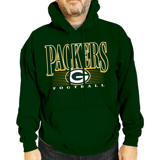 Green Bay Packers NFL Adult Unisex Overtime Blueprint Soft Fleece Hooded Sweatshirt - Forest Green