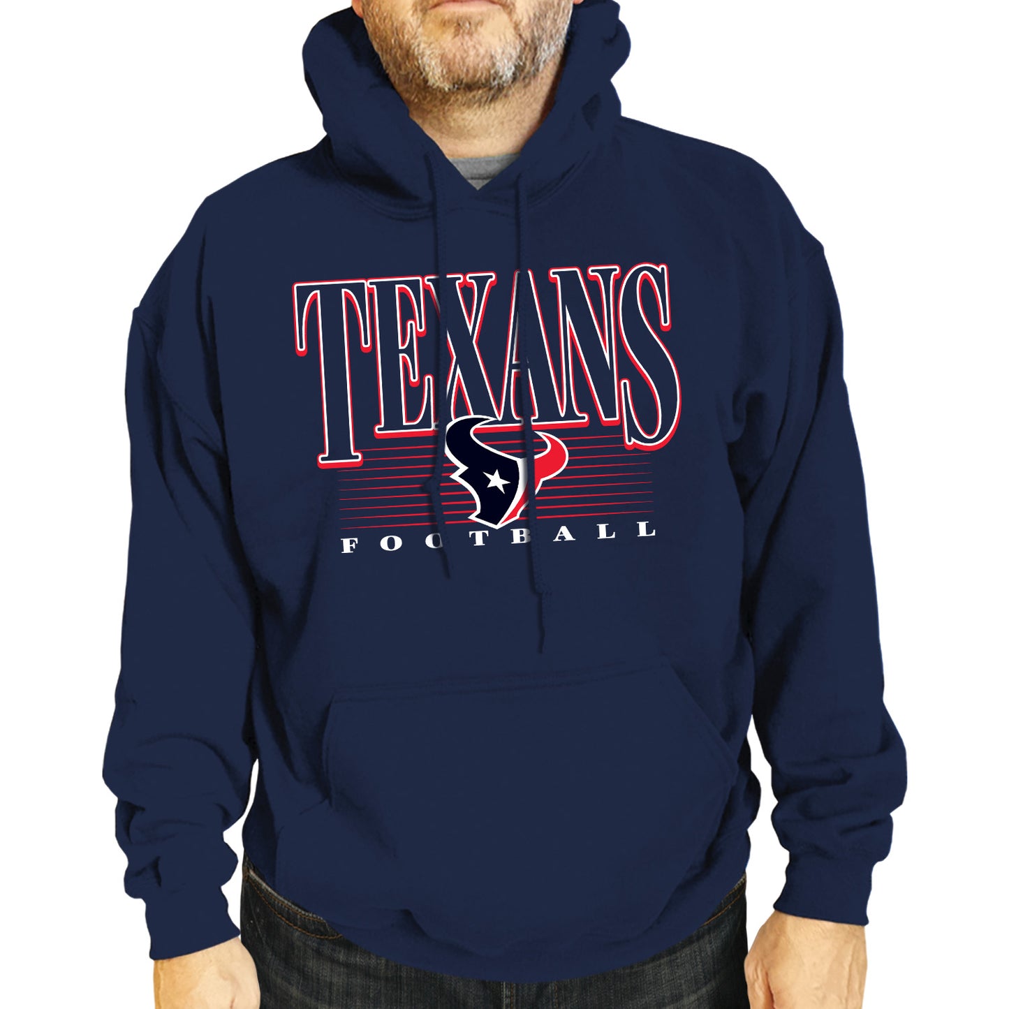 Houston Texans NFL Adult Unisex Overtime Blueprint Soft Fleece Hooded Sweatshirt - Navy