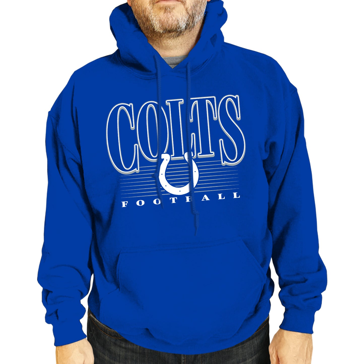 Indianapolis Colts NFL Adult Unisex Overtime Blueprint Soft Fleece Hooded Sweatshirt - Royal