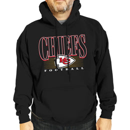 Kansas City Chiefs NFL Adult Unisex Overtime Blueprint Soft Fleece Hooded Sweatshirt - Black