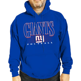 New York Giants NFL Adult Unisex Overtime Blueprint Soft Fleece Hooded Sweatshirt - Royal