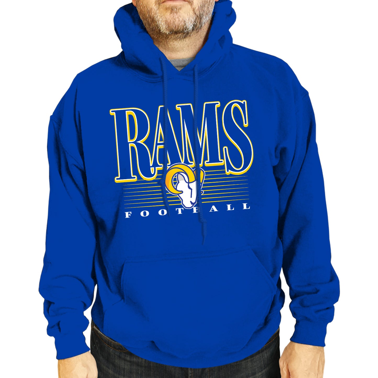 Los Angeles Rams NFL Adult Unisex Overtime Blueprint Soft Fleece Hooded Sweatshirt - Royal