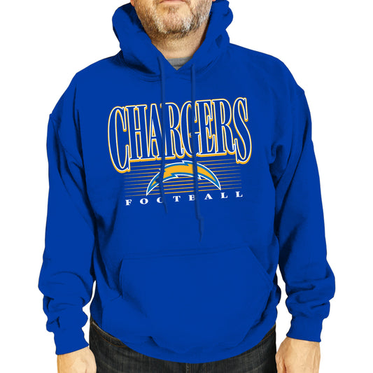 Los Angeles Chargers NFL Adult Unisex Overtime Blueprint Soft Fleece Hooded Sweatshirt - Royal