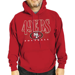 San Francisco 49ers NFL Adult Unisex Overtime Blueprint Soft Fleece Hooded Sweatshirt - Red