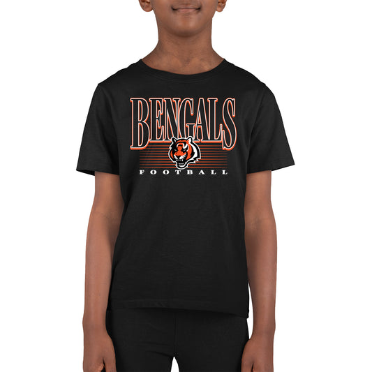 Cincinnati Bengals NFL Youth Overtime Blueprint Football T-Shirt Unisex Tag Free Comfortable - Black